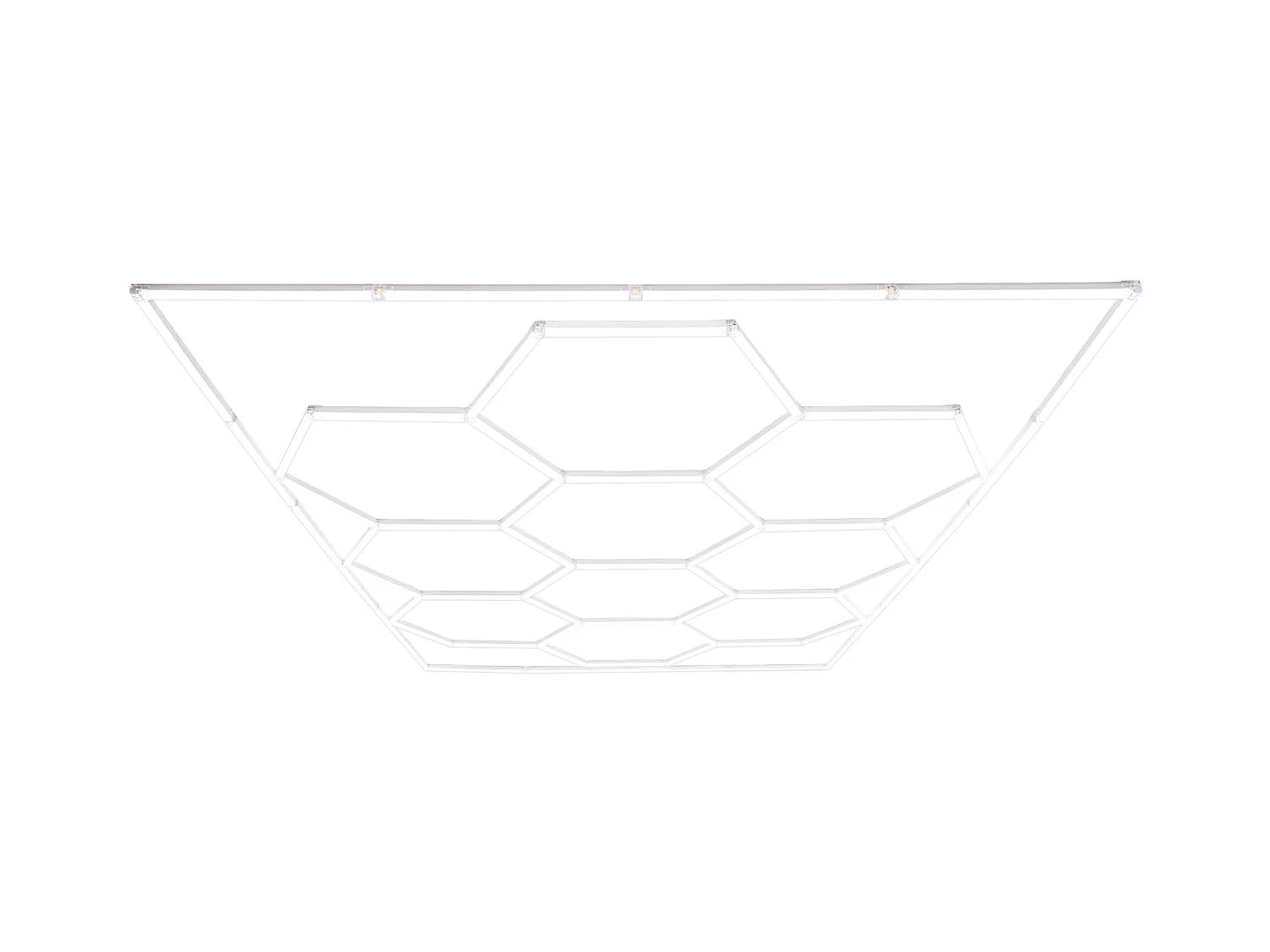 Lot de 10 Plafonnier LED Hexagonale & Bordures 2 x 5 Cadres Modulaires Blanc 120 Lumens 6500K 3 Choix de Montage & [Kit Pour Plafond Suspendu INCLUS]