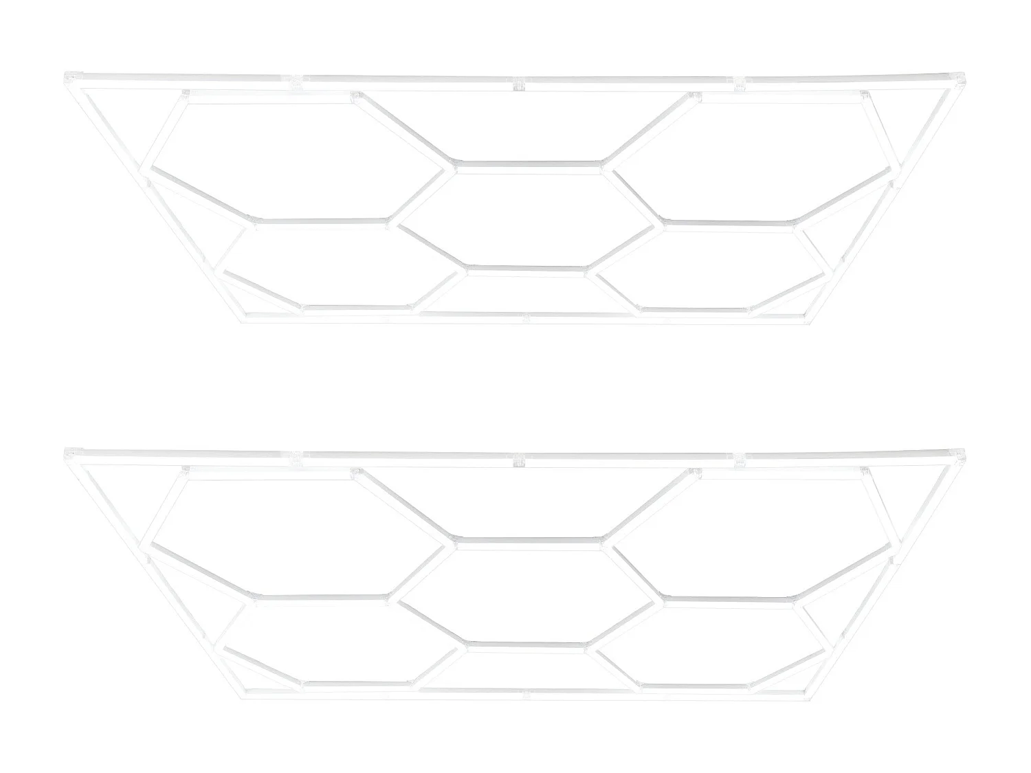 Lot de 10 Plafonnier LED Hexagonale & Bordures 2 x 5 Cadres Modulaires Blanc 120 Lumens 6500K 3 Choix de Montage & [Kit Pour Plafond Suspendu INCLUS]