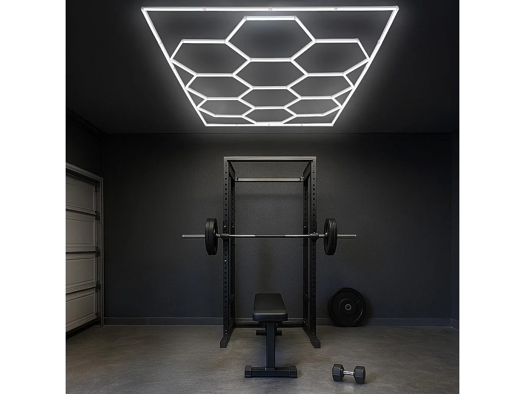 Luci LED Esagonali x10 – Kit 2x5 Luci a Nido d’Ape  Modulari 6500K, 120 Lumen, 3 Opzioni di Montaggio e Kit Soffitto