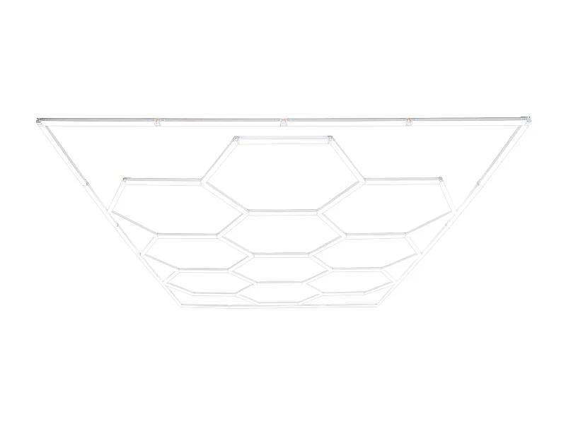 Lot de 10 Plafonnier LED Hexagonale & Bordures 2 x 5 Cadres Modulaires Blanc 120 Lumens 6500K 3 Choix de Montage & [Kit Pour Plafond Suspendu INCLUS]