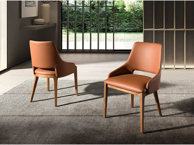 Sedia in ecopelle marrone 4156 ANGEL CERDA