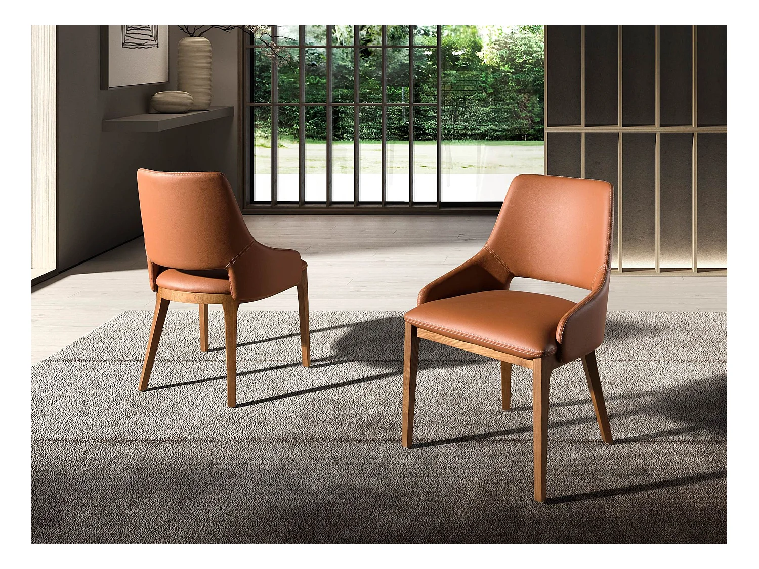 Chaise en similicuir marron 4156 ANGEL CERDA