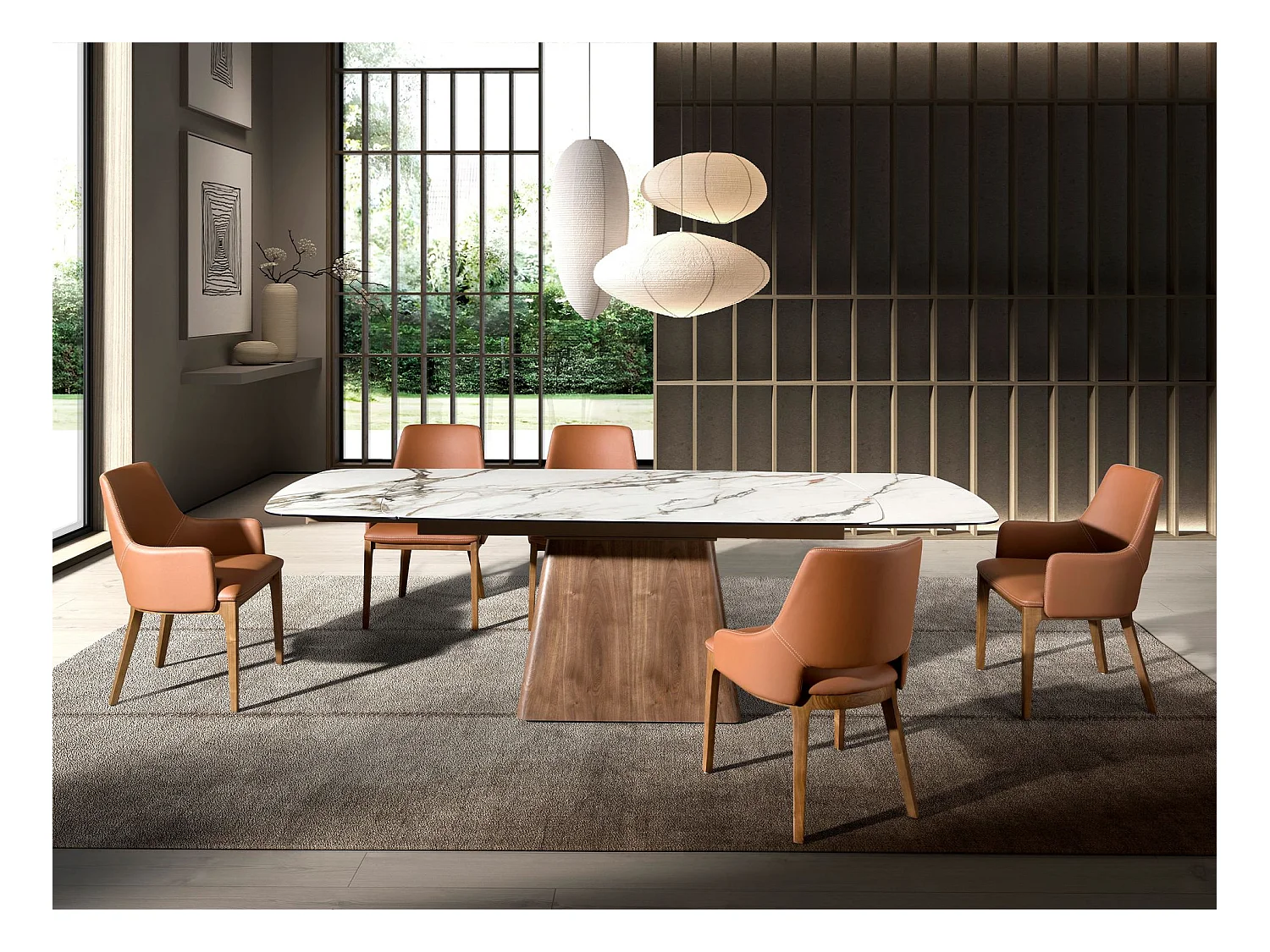 Stuhl aus braunem Öko-Leder 4156 ANGEL CERDA