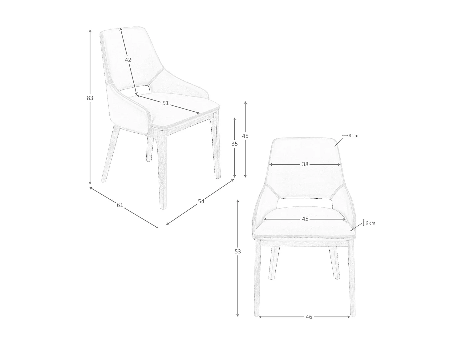 Chaise en similicuir marron 4156 ANGEL CERDA