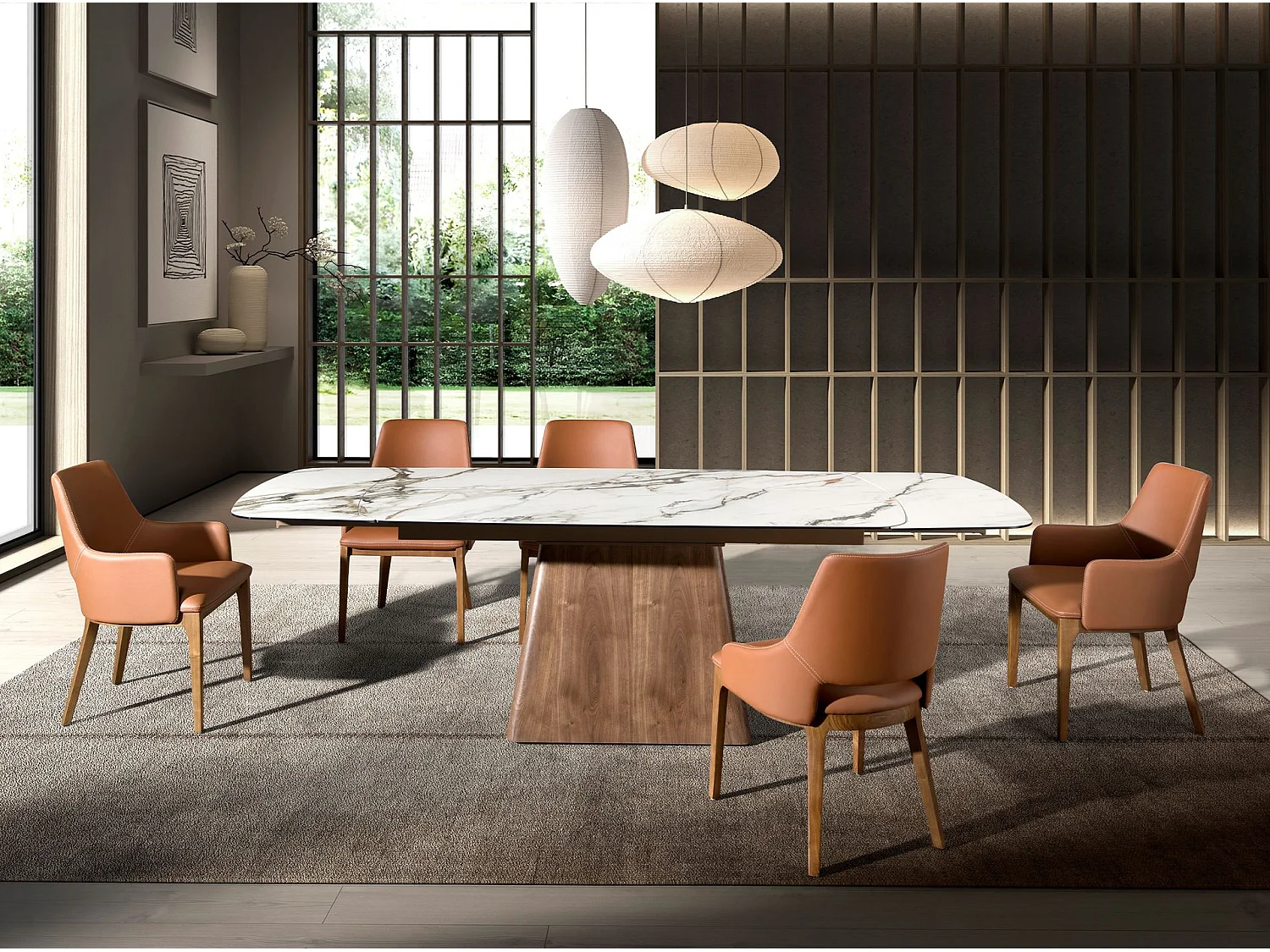 Sedia in ecopelle marrone