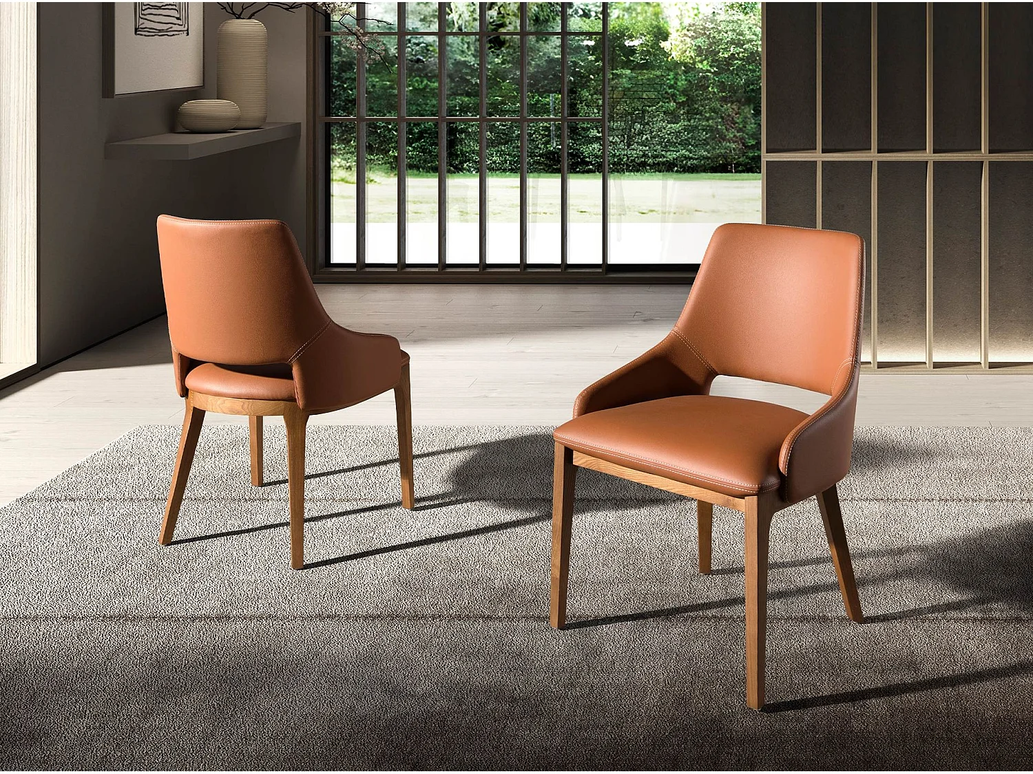 Brown leatherette chair 4156 ANGEL CERDA