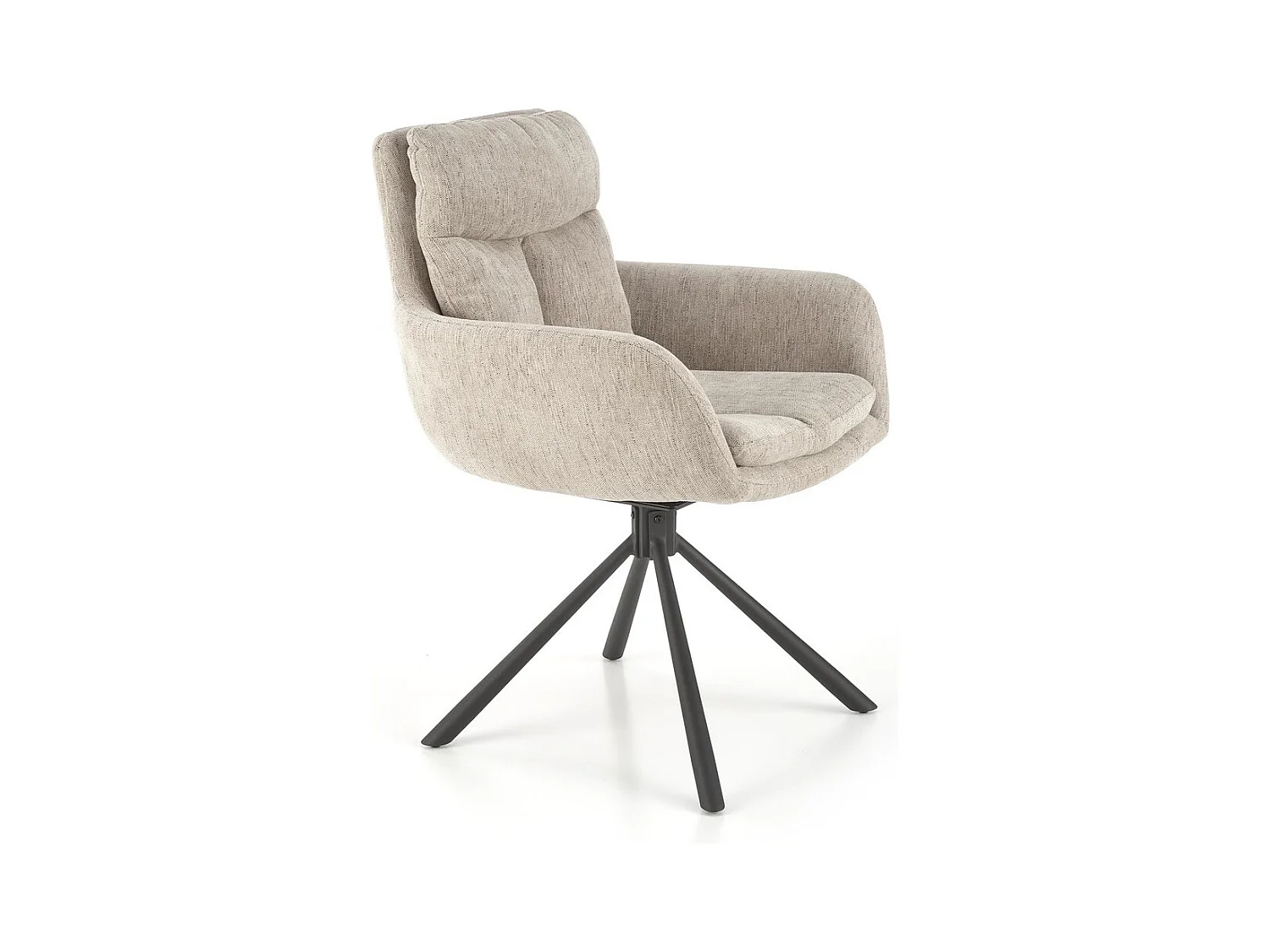 Sedia K495/Funzione girevole/Rivestimento in tessuto e metallo/Beige