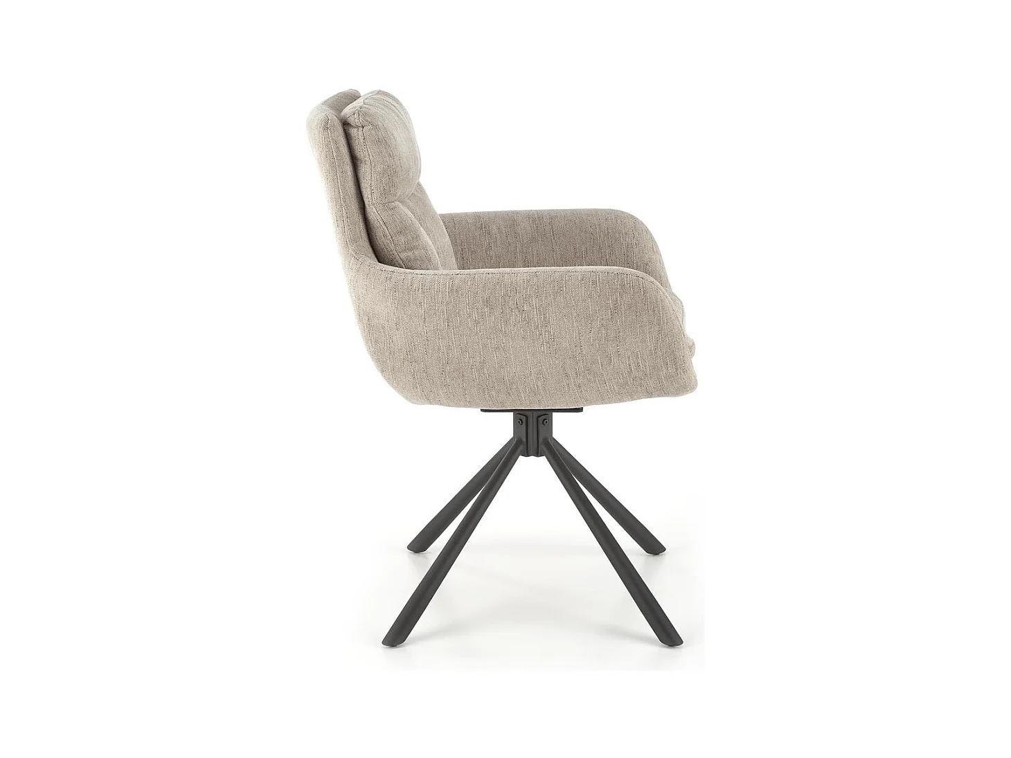 Sedia K495/Funzione girevole/Rivestimento in tessuto e metallo/Beige