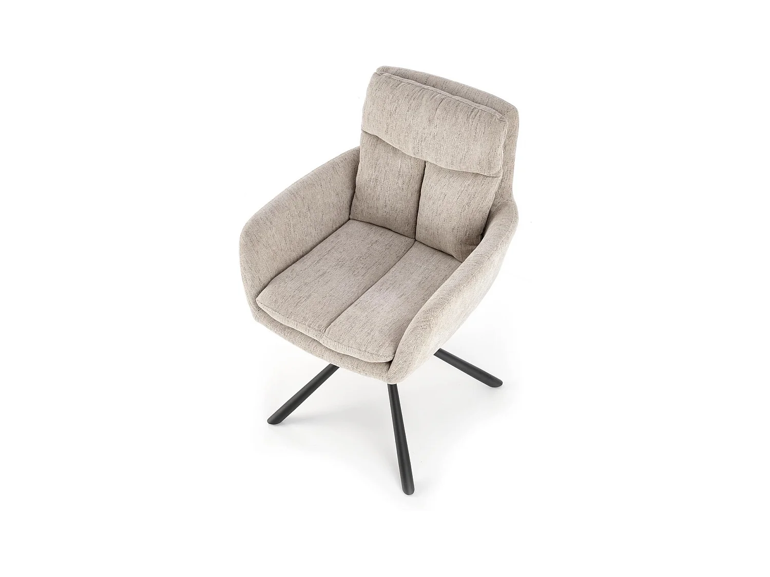 Sedia K495/Funzione girevole/Rivestimento in tessuto e metallo/Beige