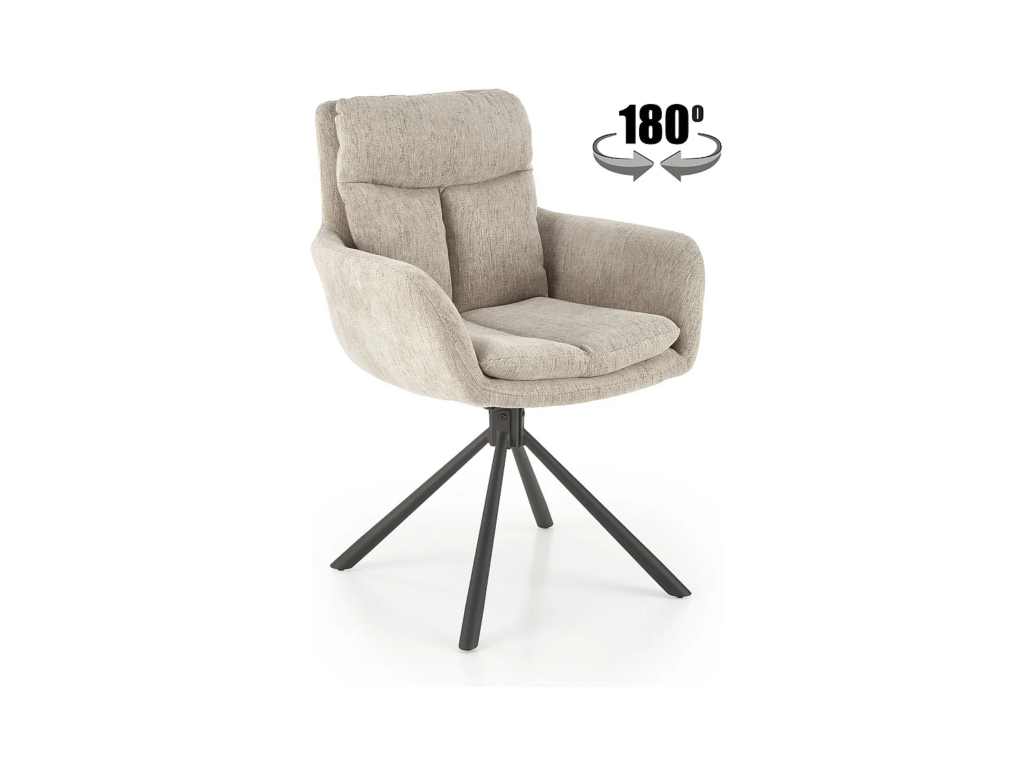 Sedia K495/Funzione girevole/Rivestimento in tessuto e metallo/Beige