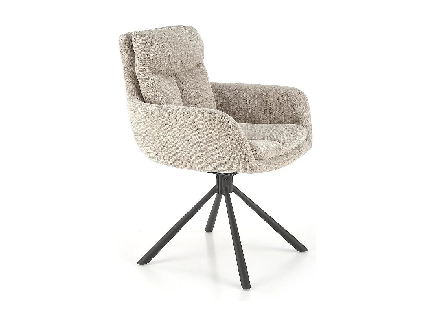 Sedia K495/Funzione girevole/Rivestimento in tessuto e metallo/Beige