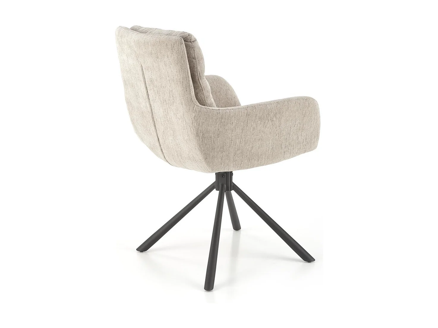 Sedia K495/Funzione girevole/Rivestimento in tessuto e metallo/Beige