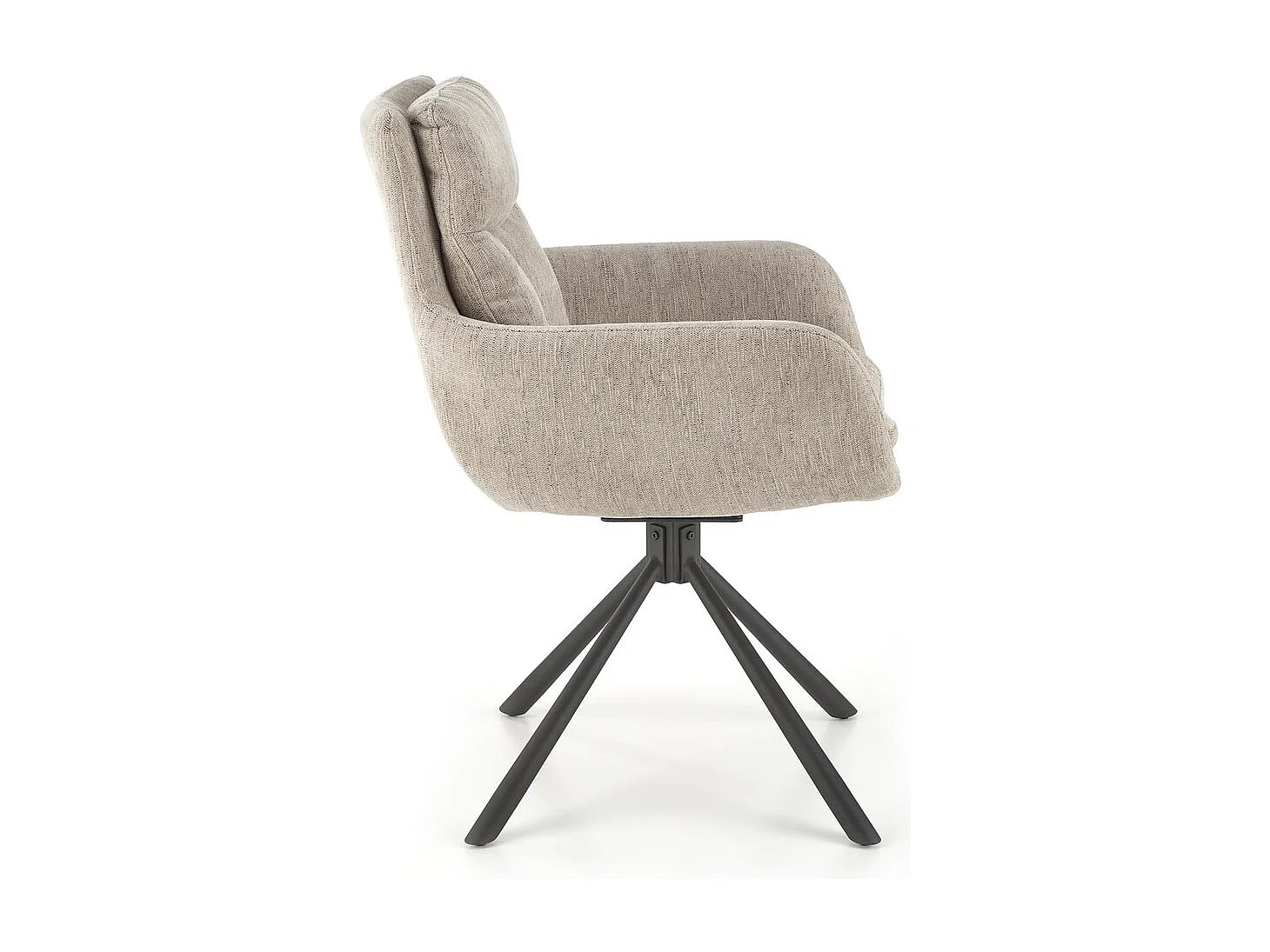 Sedia K495/Funzione girevole/Rivestimento in tessuto e metallo/Beige