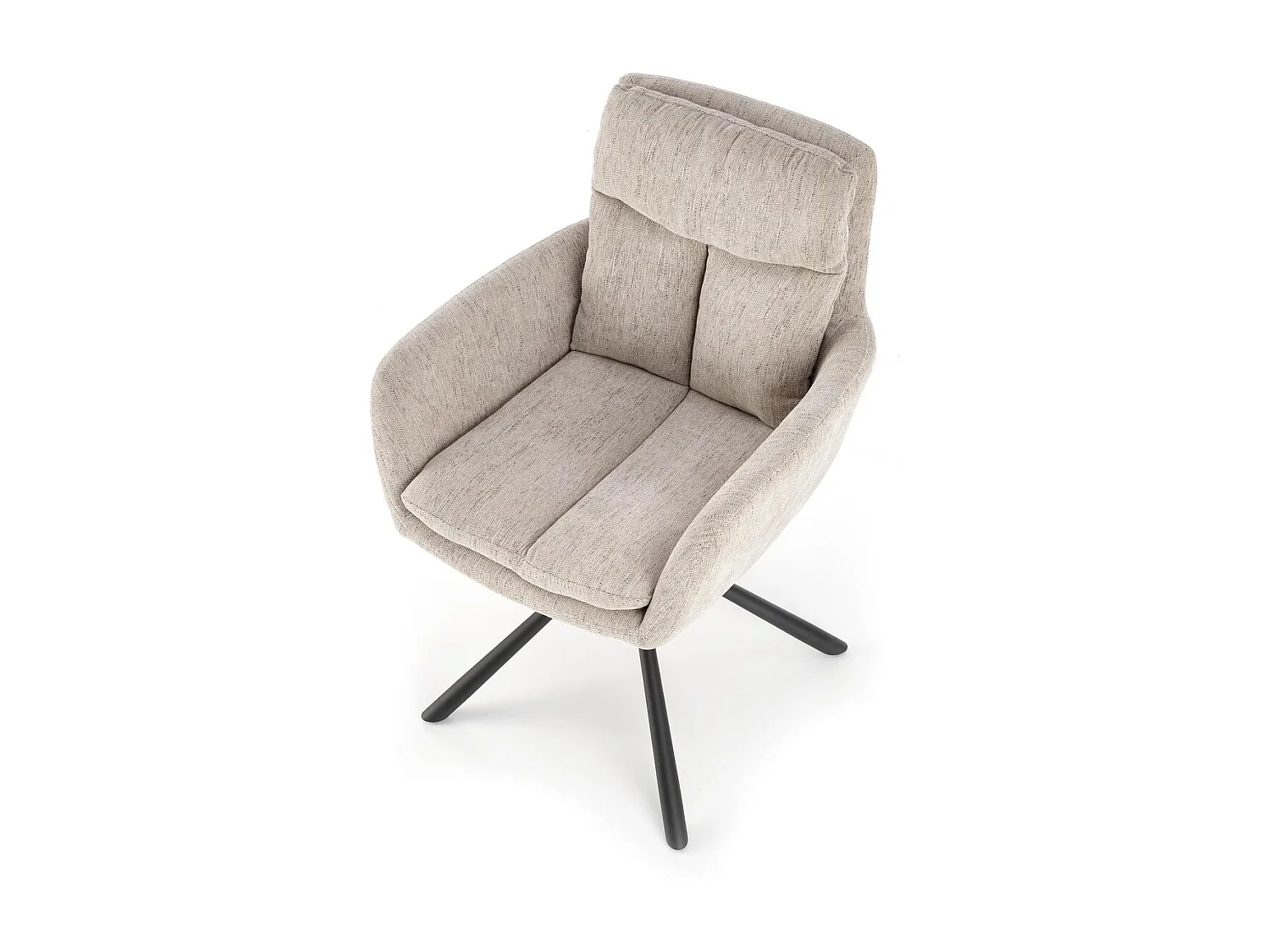 Sedia K495/Funzione girevole/Rivestimento in tessuto e metallo/Beige