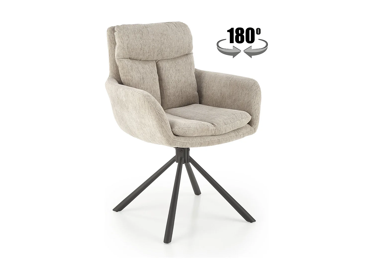 Sedia K495/Funzione girevole/Rivestimento in tessuto e metallo/Beige