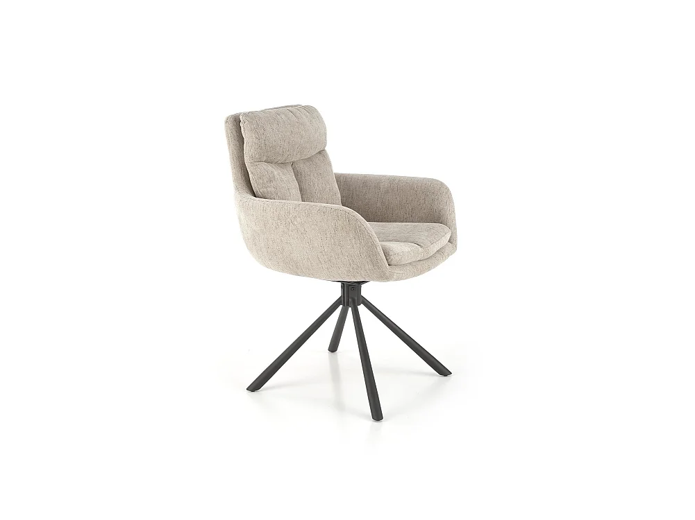 Chaise K495/Fonction pivotante/Revêtement tissu et métal/Beige