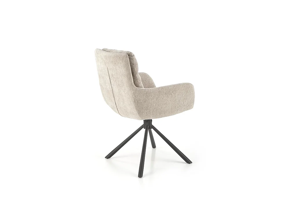 Chaise K495/Fonction pivotante/Revêtement tissu et métal/Beige