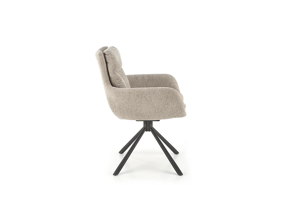 Chaise K495/Fonction pivotante/Revêtement tissu et métal/Beige