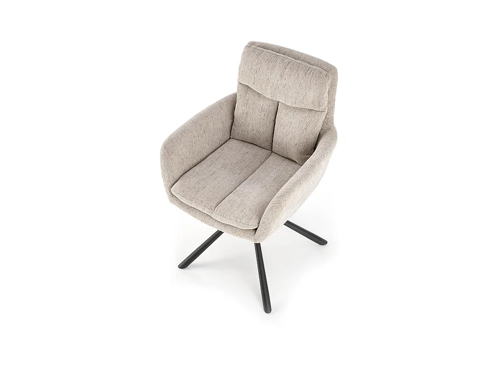 Chaise K495/Fonction pivotante/Revêtement tissu et métal/Beige