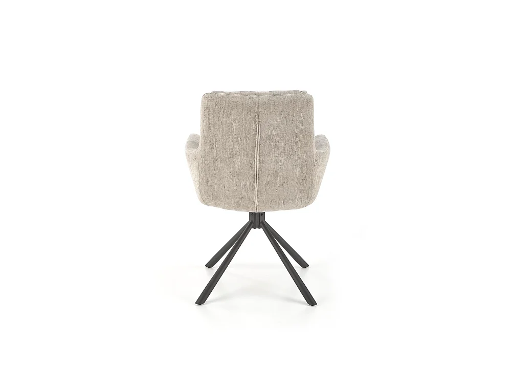Chaise K495/Fonction pivotante/Revêtement tissu et métal/Beige