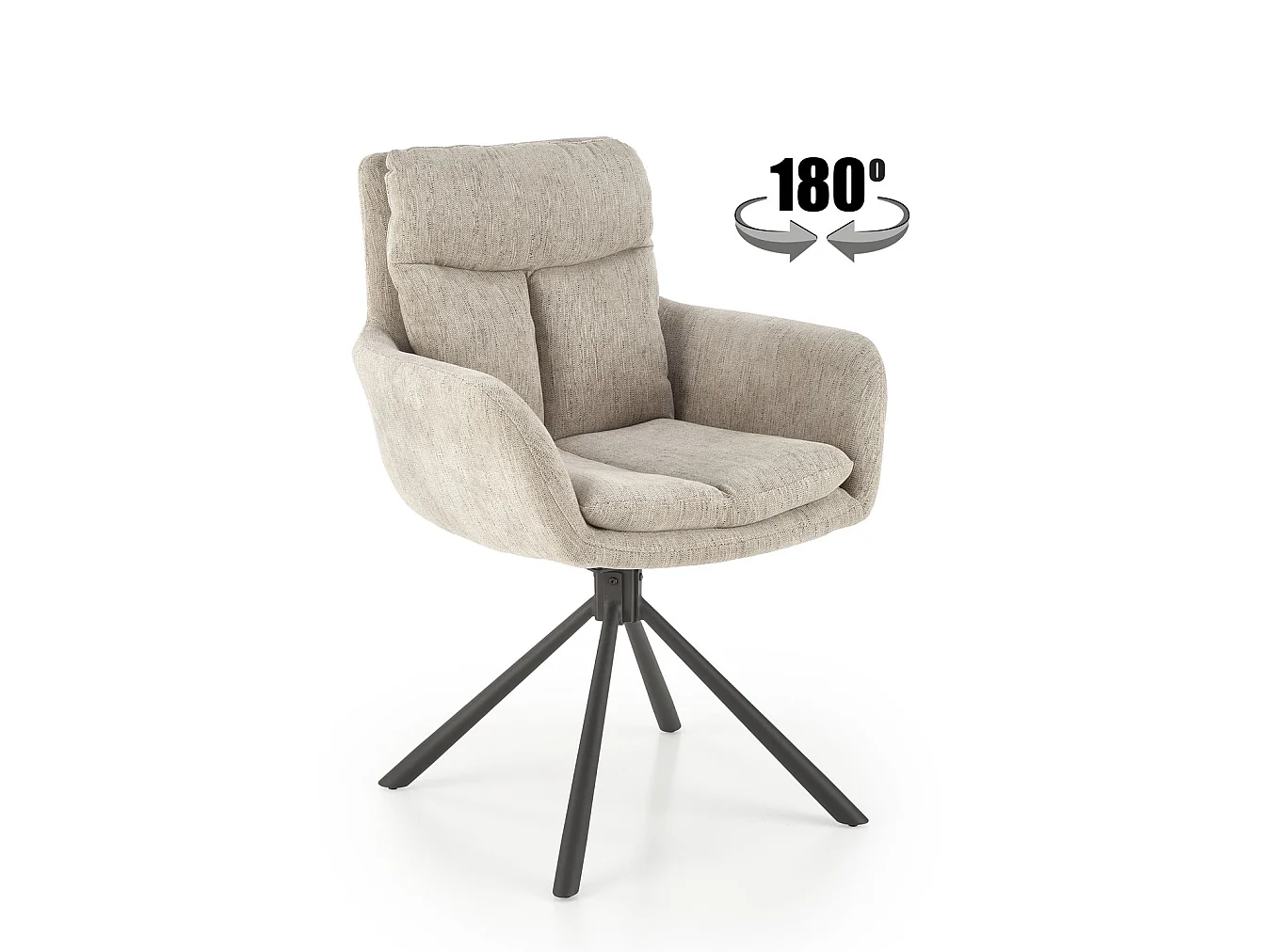 Chaise K495/Fonction pivotante/Revêtement tissu et métal/Beige
