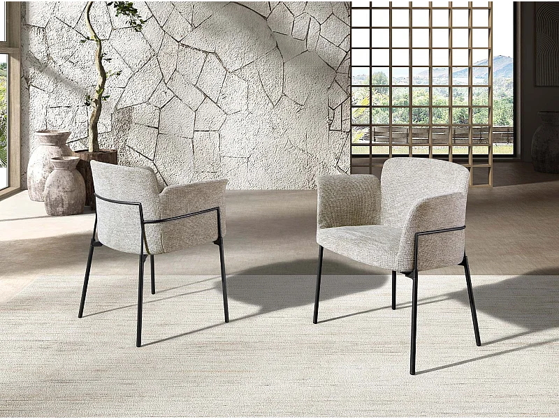 Chaise en tissu gris 4170 ANGEL CERDA