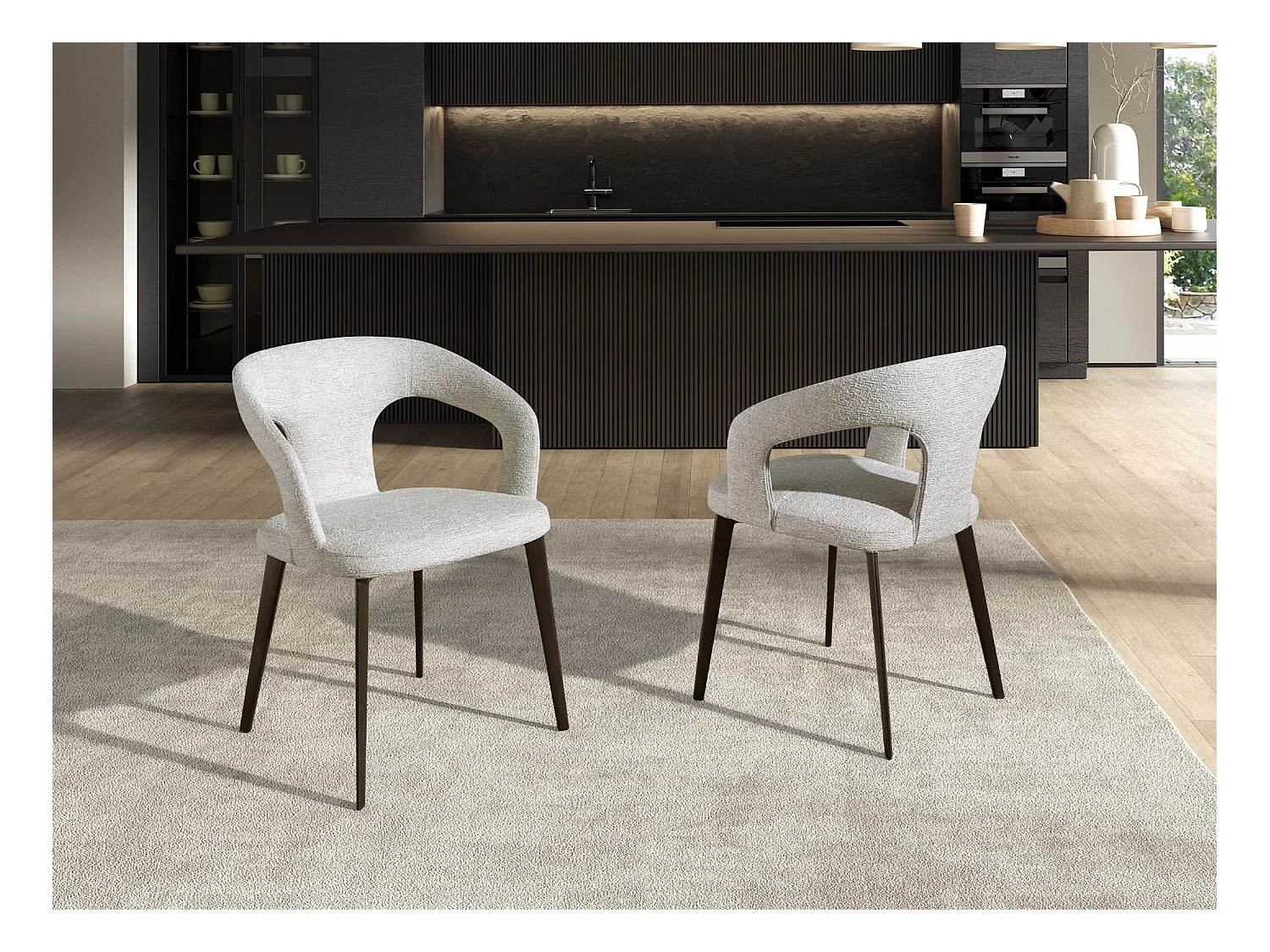 Chaise en tissu blanc cassé 4173 ANGEL CERDA