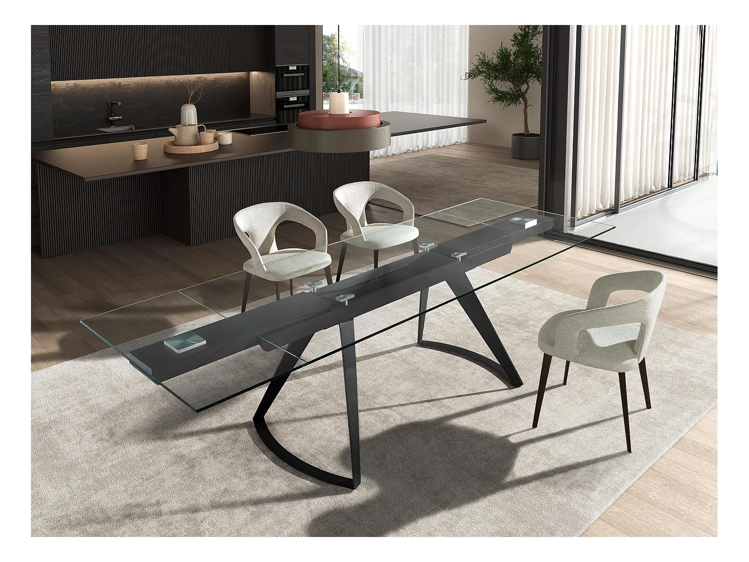 Chaise en tissu blanc cassé 4173 ANGEL CERDA