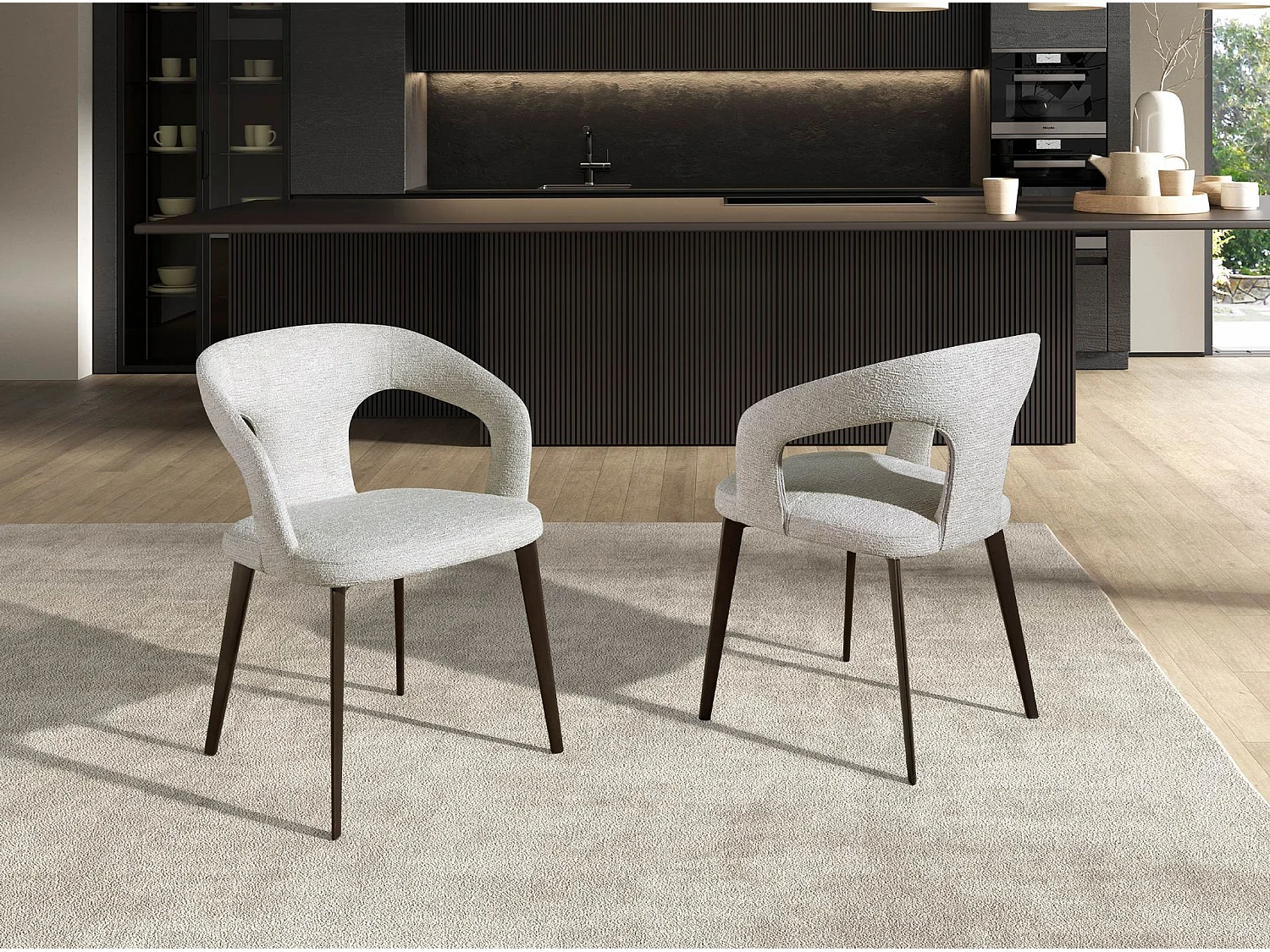 Chaise en tissu blanc cassé 4173 ANGEL CERDA