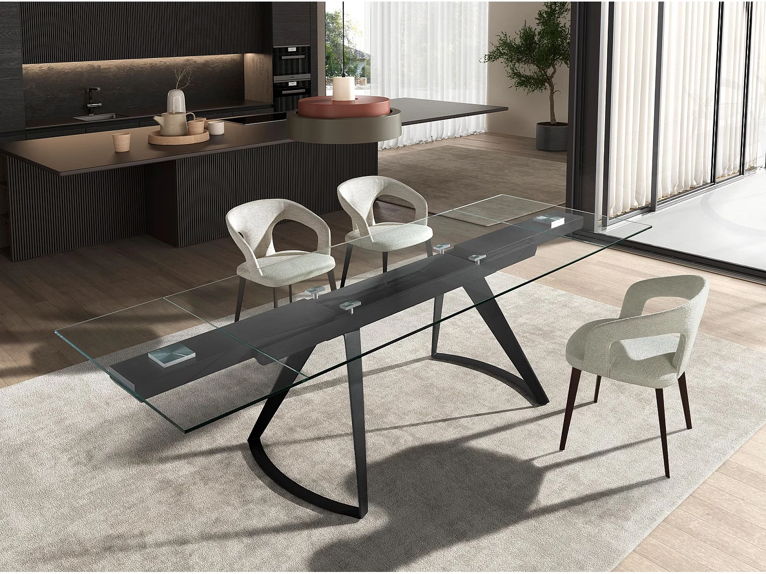 Chaise en tissu blanc cassé 4173 ANGEL CERDA