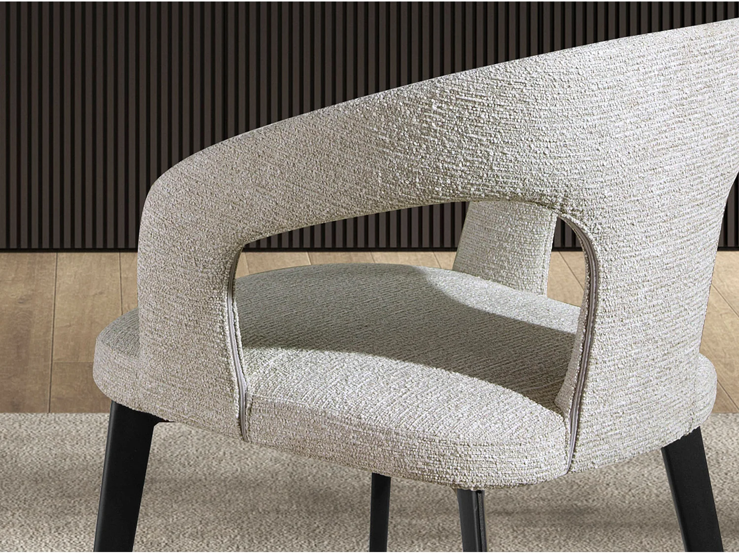 Hocker aus hellgrauem Stoff 4173 ANGEL CERDA