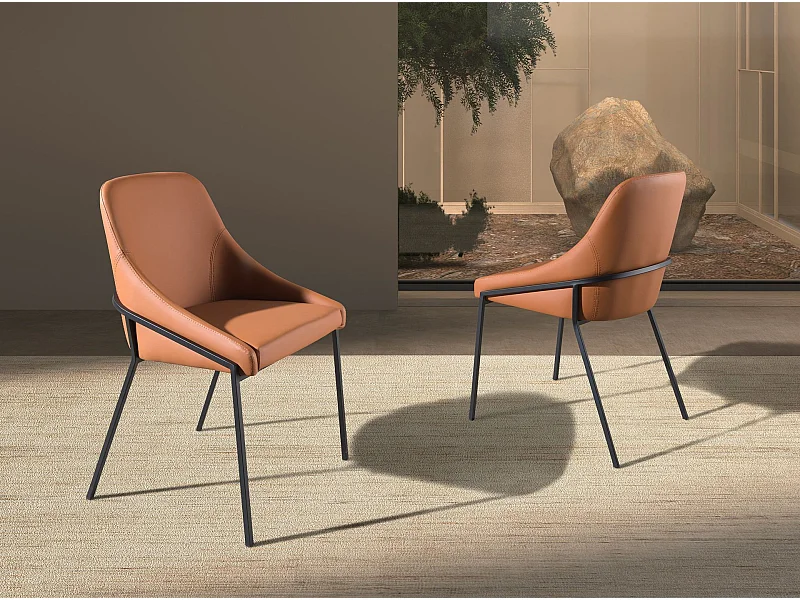 Chaise en similicuir orange 4161 ANGEL CERDA