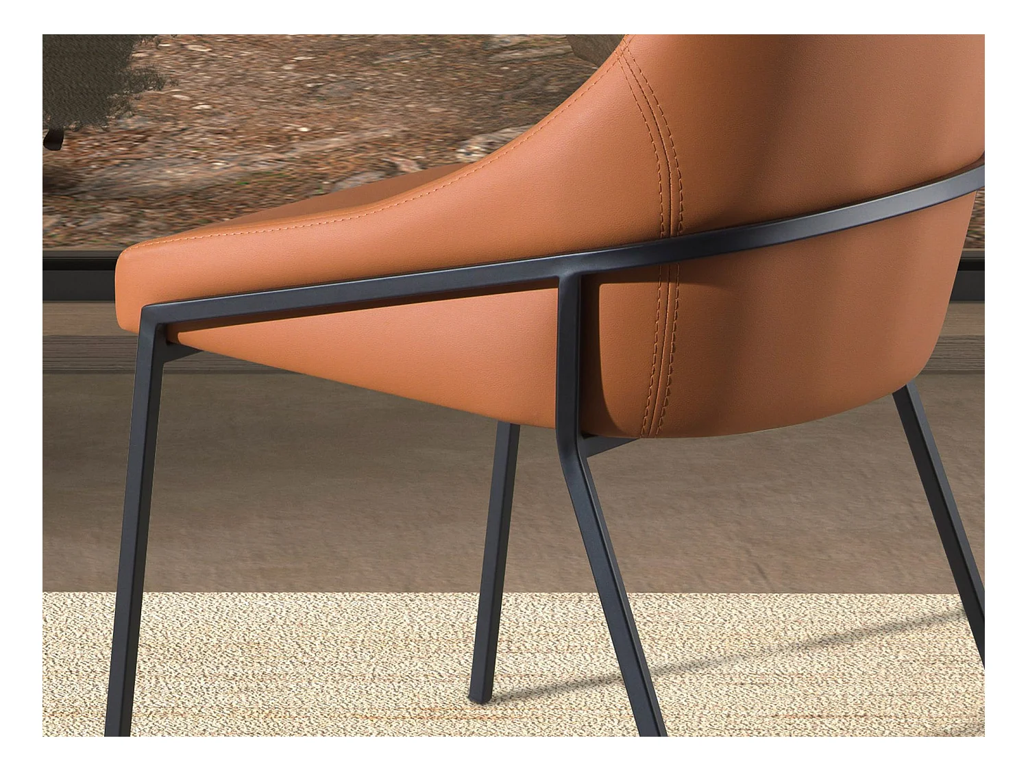 Orangefarbener Kunstlederstuhl 4161 ANGEL CERDA