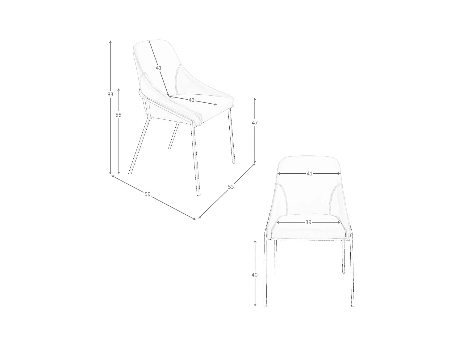 Orangefarbener Kunstlederstuhl 4161 ANGEL CERDA