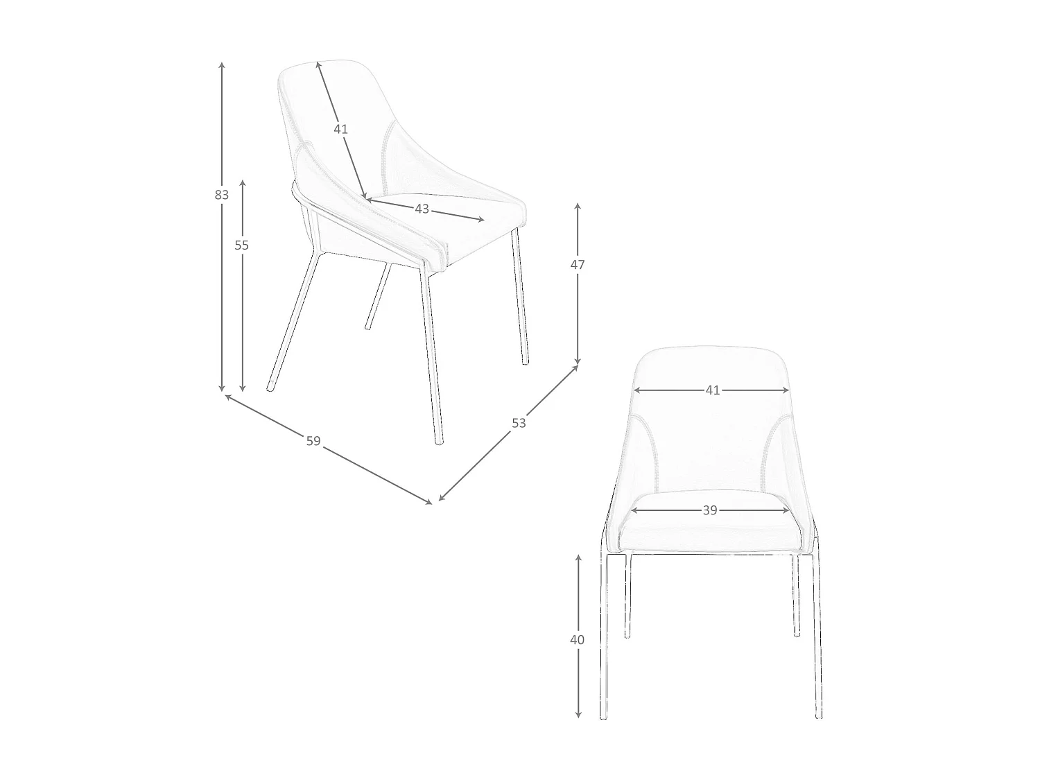 Chaise en similicuir orange 4161 ANGEL CERDA