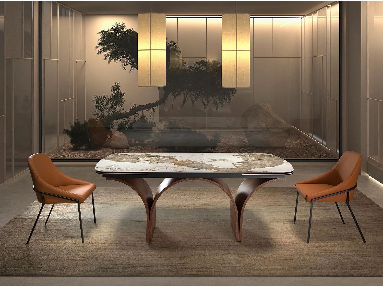 Chaise en similicuir orange 4161 ANGEL CERDA