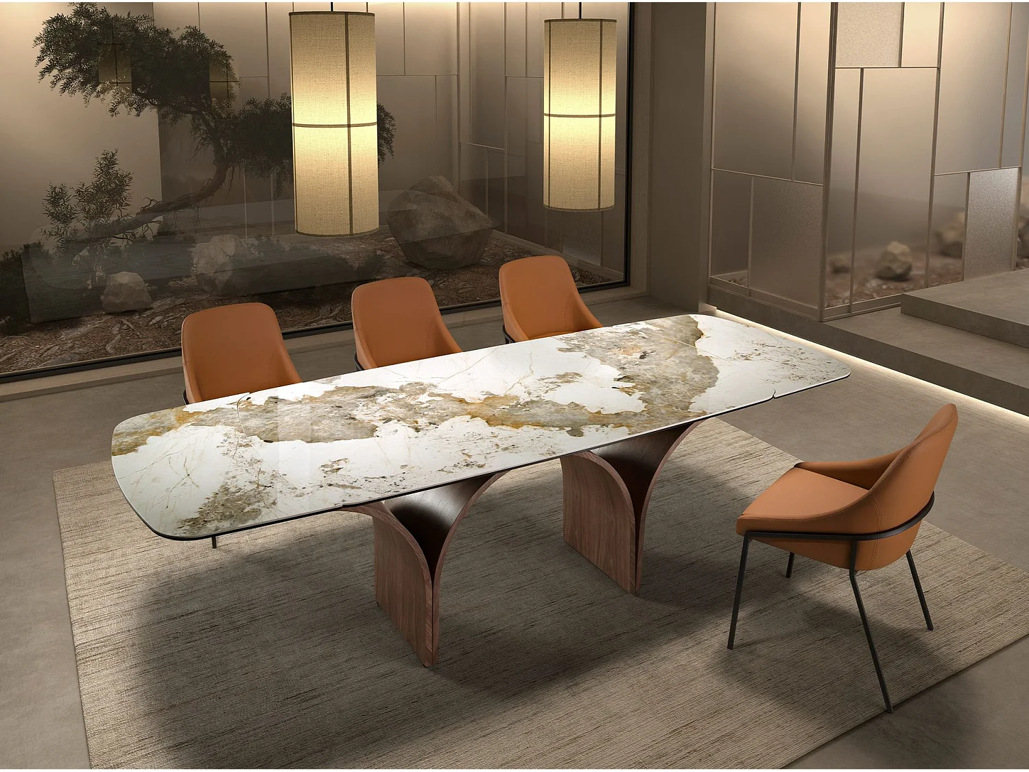 Chaise en similicuir orange 4161 ANGEL CERDA