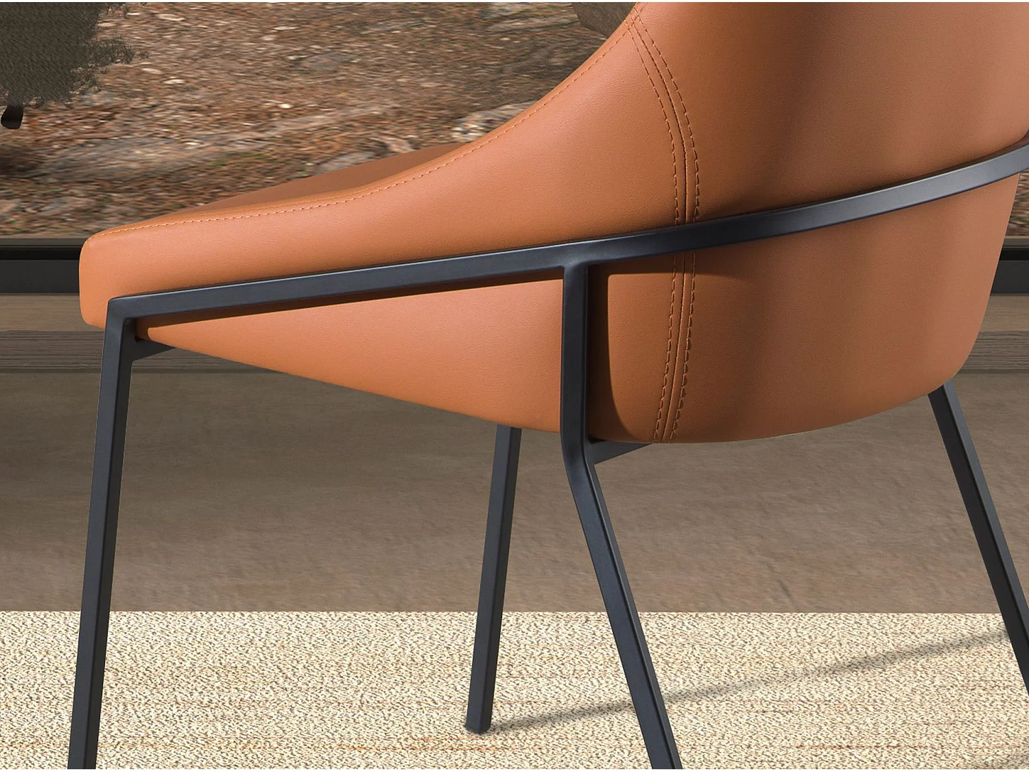 Chaise en similicuir orange 4161 ANGEL CERDA