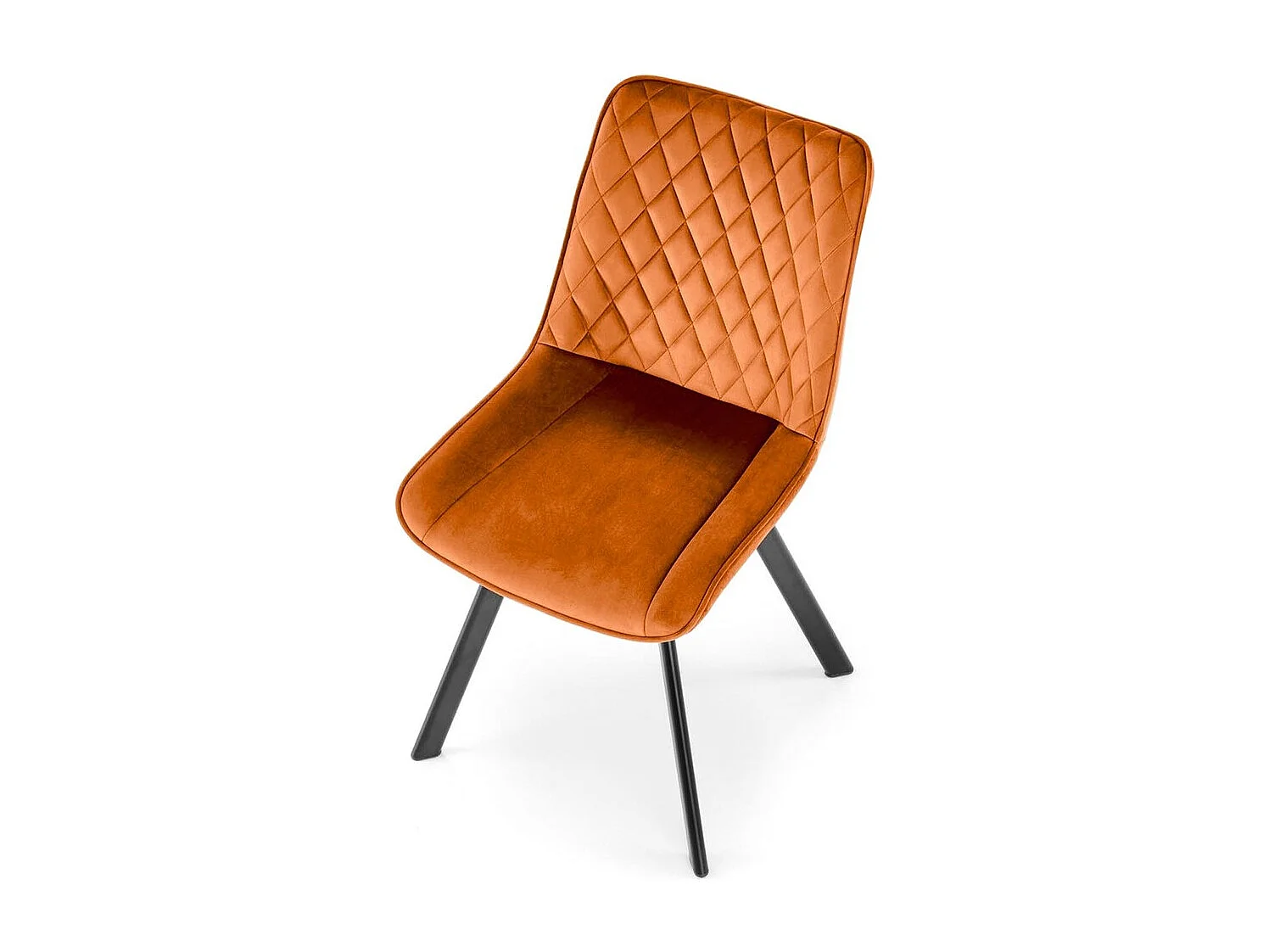 Sedia K520/funzione girevole/rivestimento in velluto/Arancia