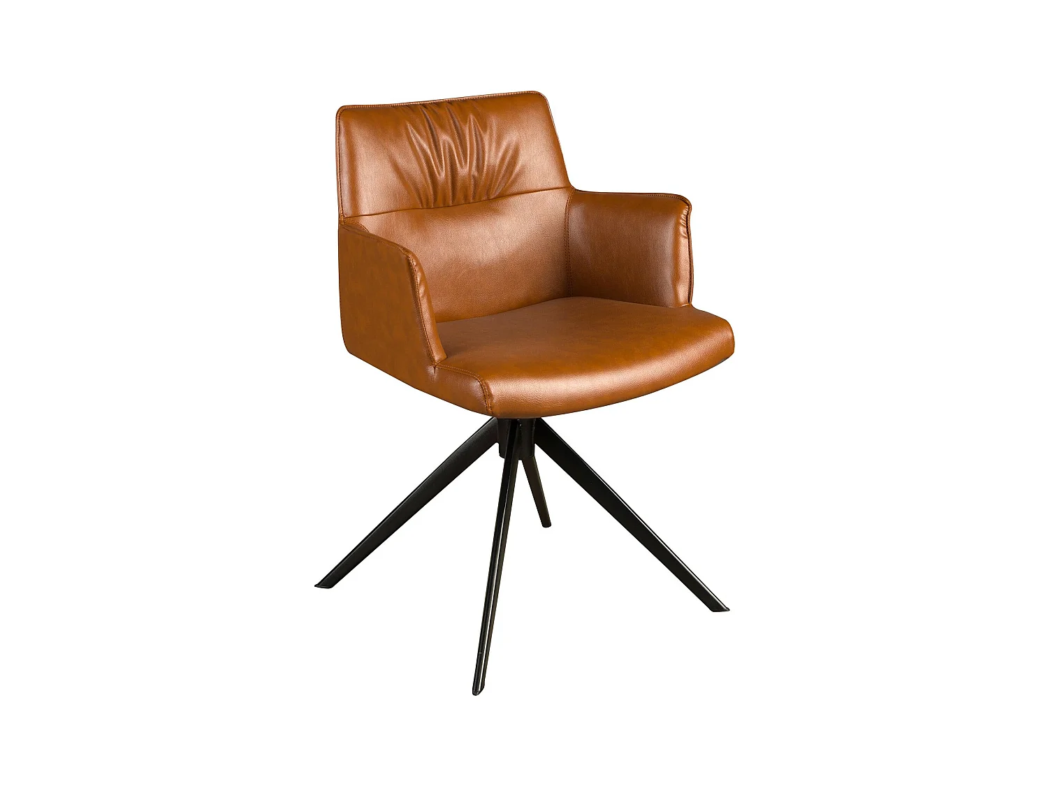 Chaise pivotante en simili-cuir marron cognac 4193 ANGEL CERDA