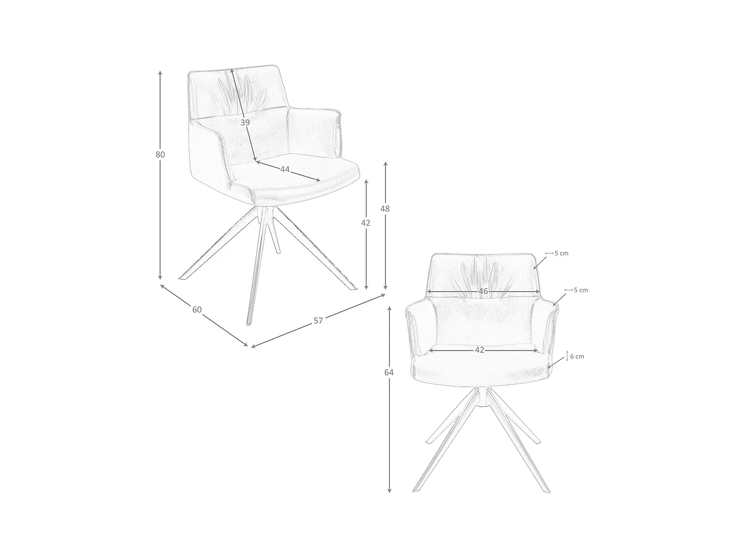 Chaise pivotante en simili-cuir marron cognac 4193 ANGEL CERDA