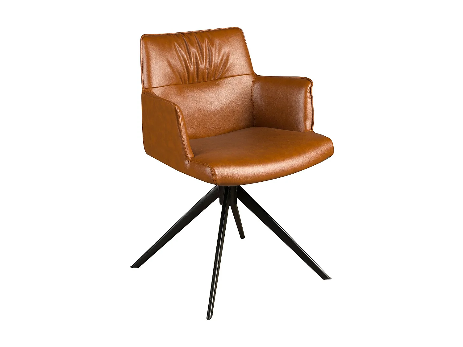 Chaise pivotante en simili-cuir marron cognac 4193 ANGEL CERDA