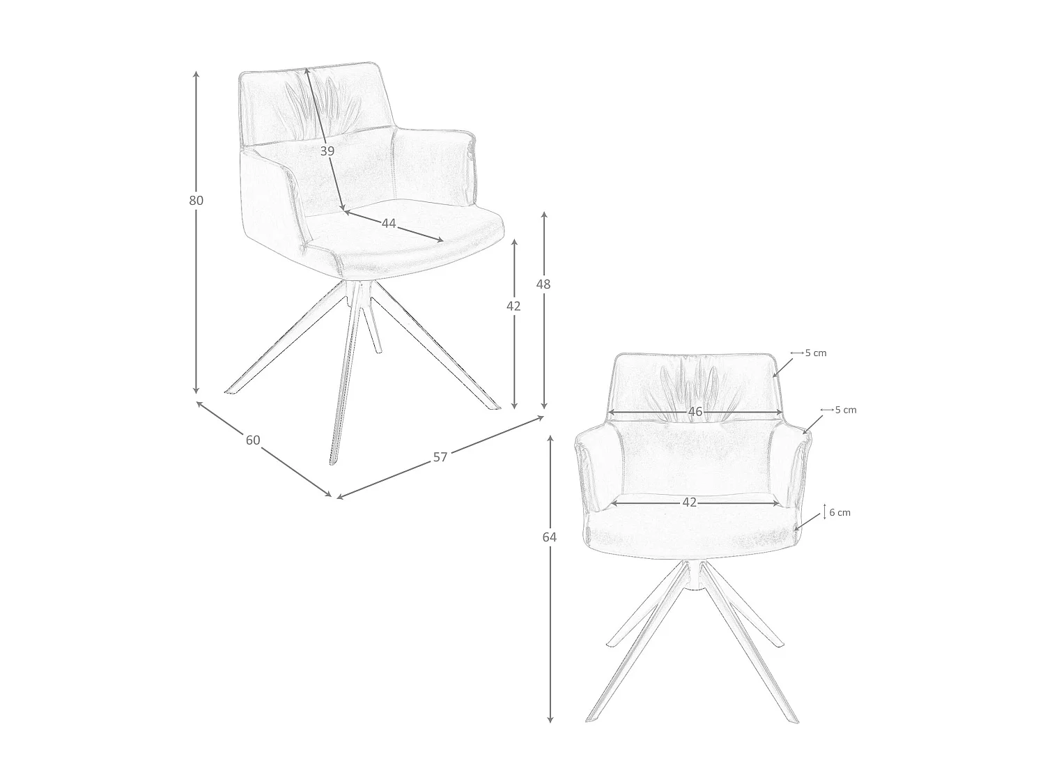 Chaise pivotante en simili-cuir marron cognac 4193 ANGEL CERDA