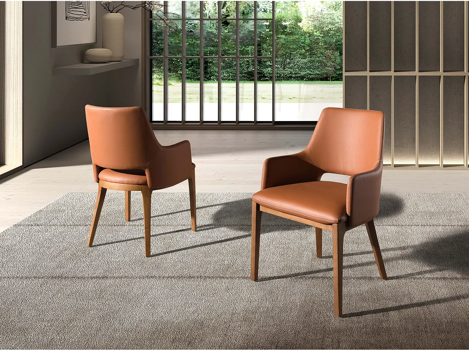 Bruine eco-leren stoel