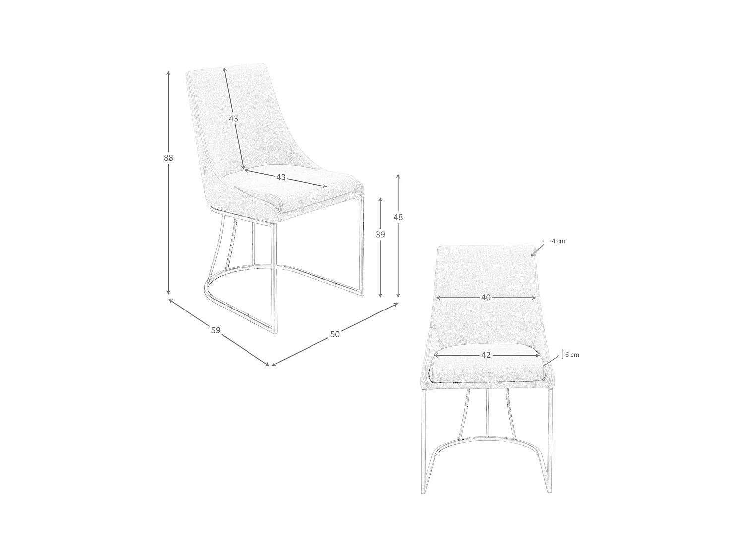 Cadeira em tecido cinzento 4182 ANGEL CERDA