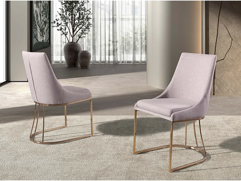 Chaise en tissu gris 4182 ANGEL CERDA