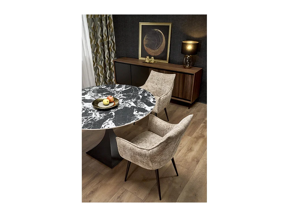 Chaise K559/Tissu et Métal/Beige