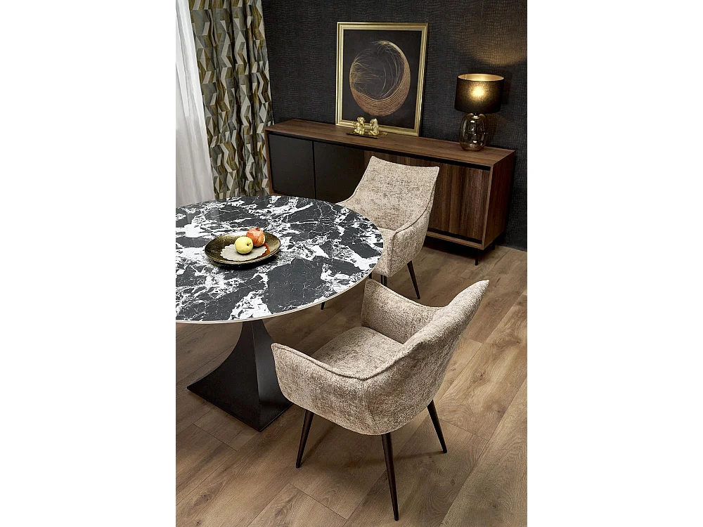 Stuhl K559/Stoffbezug&Metall/Beige