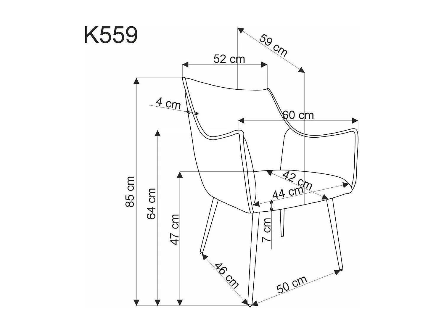 Stuhl K559/Stoffbezug&Metall/Beige
