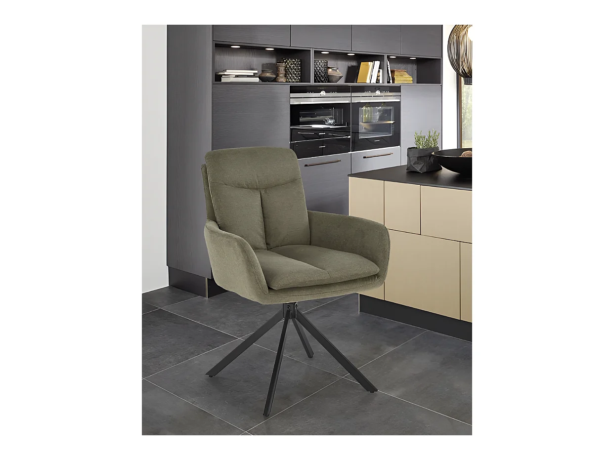 Chaise K536/Fonction pivotante/Revêtement en tissu/Vert
